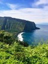 Panoramic view of Scenic cliffs and ocean at WaipiÃ¢â¬â¢o Valley on the Big Island of Hawaii